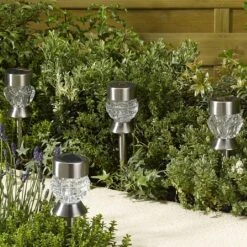 Smart Solar Crystal Glass Solar Stake Light - 4 Pack -Quality Garden Care Store 1011214 4