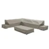 Bramblecrest Vilamoura Rectangular Modular Sofa & Coffee Table Set Covers Khaki